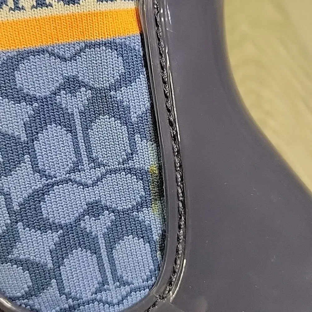 Coach Rivington Logo Navy Blue Rain Boots Womens Size 5 New - Picture 14 of 14